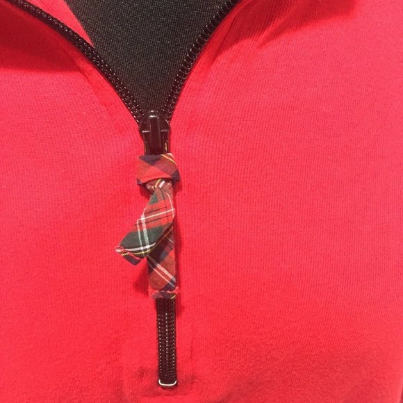 Coldwater Creek Red Knit Top Plaid Lining Size Med - Picture 2 of 7